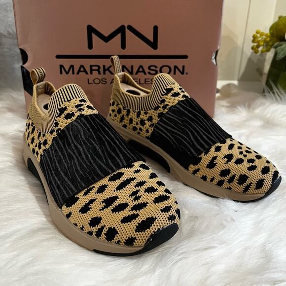 NEW Mark Nason x Skechers Modern Jogger Cheetah Mesh Knit Slip-on Sneakers NIB 6 - Picture 15 of 16